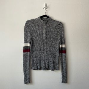 Grey 3/4 Zip Sweater